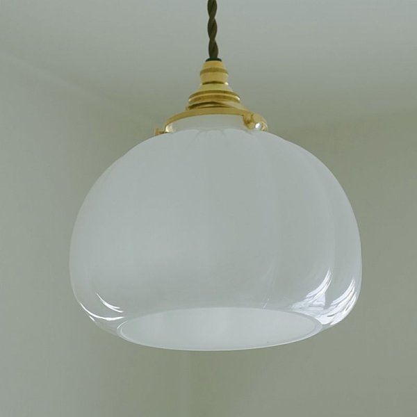 画像12: かぼちゃ型ペンダントライト　乳白 (12)