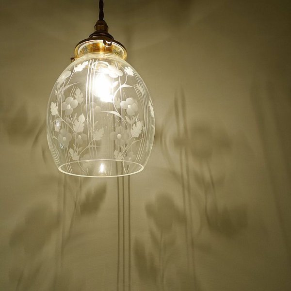 画像6: 花切子ナツメ型ペンダントライト クリアk (6)