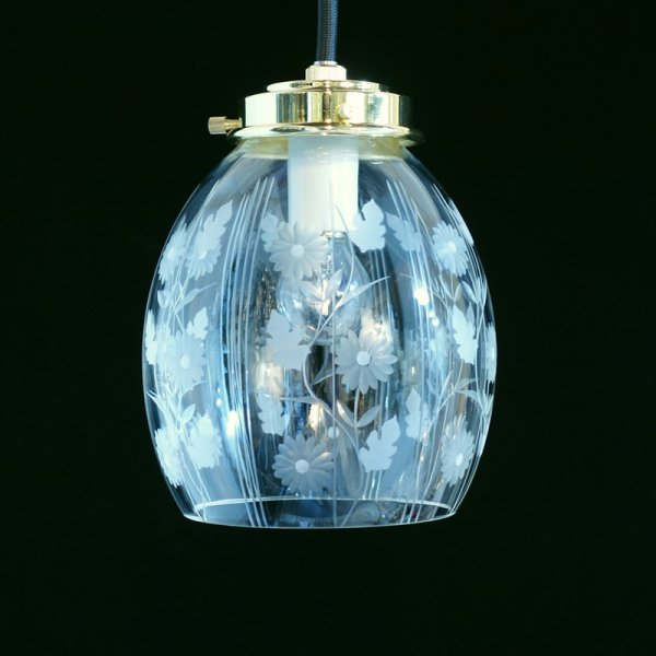 画像10: 花切子ナツメ型ペンダントライト クリアk (10)