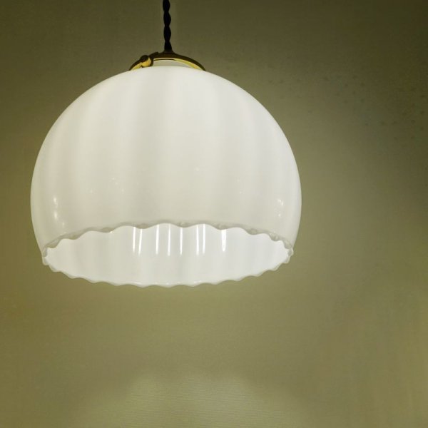 画像5: 鉢型ペンダントライト3913　乳白モール (5)