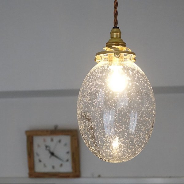画像9: タマゴ型ペンダントライト 泡クリア (9)