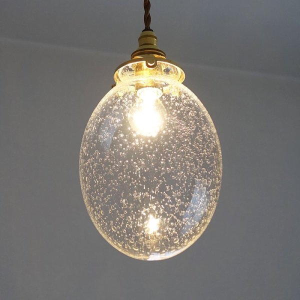 画像10: タマゴ型ペンダントライト 泡クリア (10)
