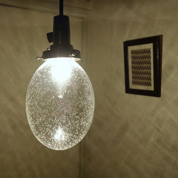 画像7: タマゴ型ペンダントライト 泡クリア (7)