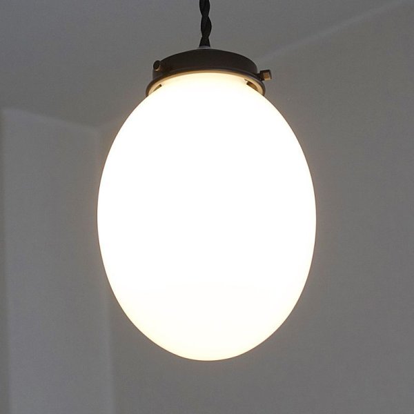 画像5: タマゴ型ペンダントライト乳白 (5)