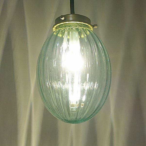画像8: タマゴ型ペンダントライト　グリーンモール (8)