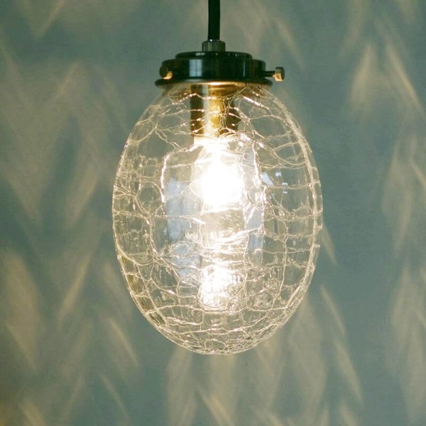 画像5: タマゴ型ペンダントライトヒビクリア (5)