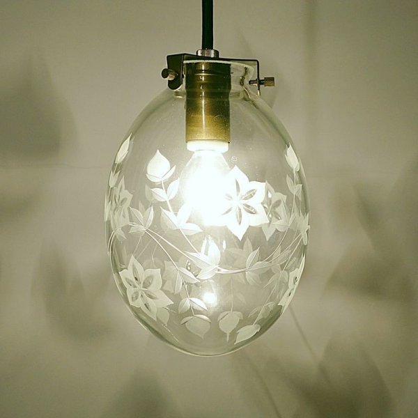 画像11: キキョウ切子タマゴ型ペンダントライト  (11)