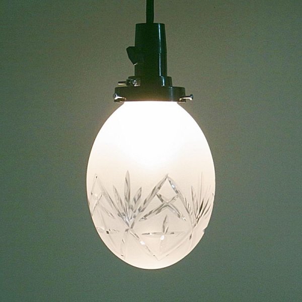 画像5: 三角切子タマゴ型ペンダントライト　クリアフロスト (5)