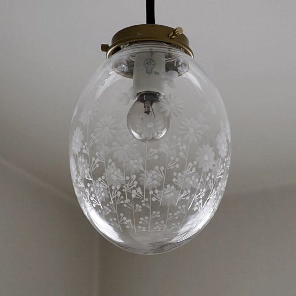 画像11: ポンポン花切子タマゴ型ペンダントライト (11)