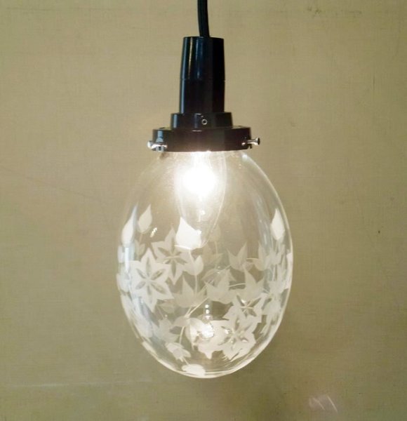 画像8: キキョウ切子タマゴ型ペンダントライト  (8)