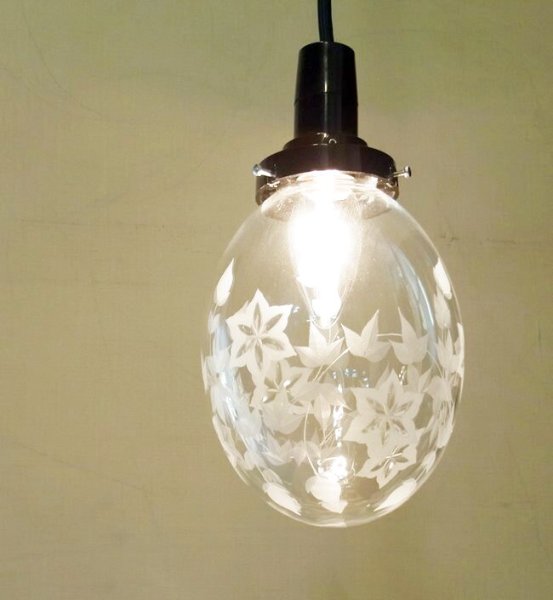 画像9: キキョウ切子タマゴ型ペンダントライト  (9)