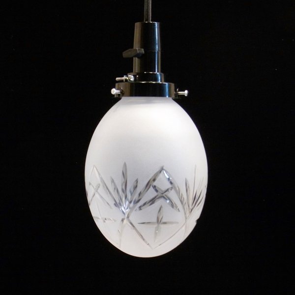 画像7: 三角切子タマゴ型ペンダントライト　クリアフロスト (7)