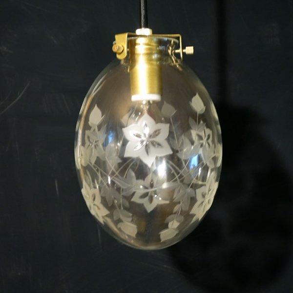 画像13: キキョウ切子タマゴ型ペンダントライト  (13)