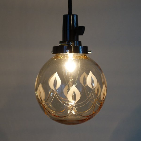 画像8: キャンドル切子A丸型138　アンバー (8)