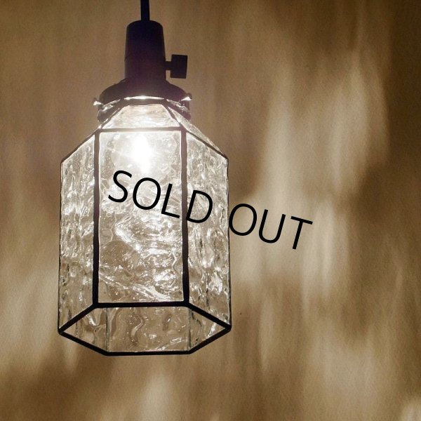 画像2: ステンドグラス　ペンダントライト　六角Aクリア (2)