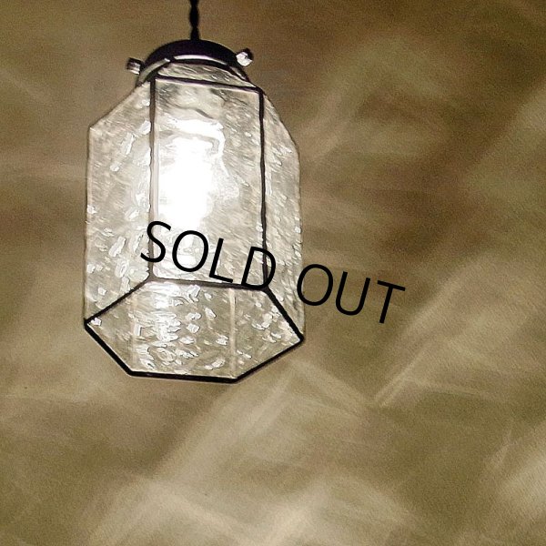 画像7: ステンドグラス　ペンダントライト　六角Aクリア (7)