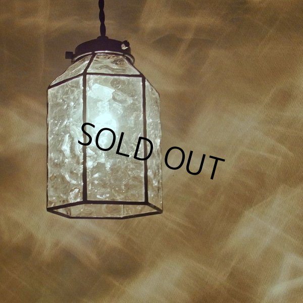 画像6: ステンドグラス　ペンダントライト　六角Aクリア (6)