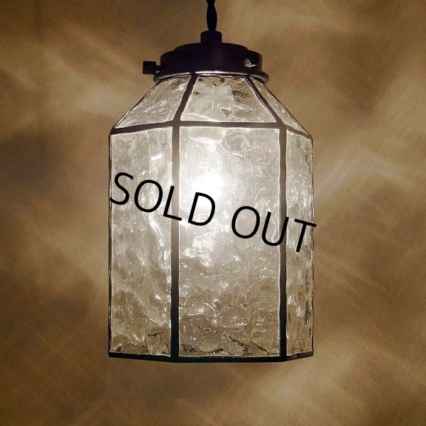 画像1: ステンドグラス　ペンダントライト　六角Aクリア (1)