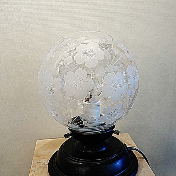 画像7: 限定品 桜切子 丸型138 テーブルランプ クリア (7)