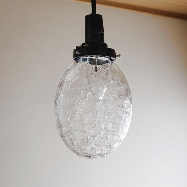 画像12: タマゴ型ペンダントライトヒビクリア (12)