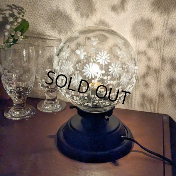 画像5: 限定品　ポンポン花切子 丸型138　テーブルランプ　クリア (5)