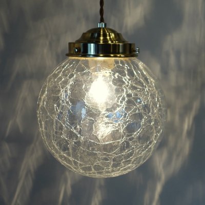 画像1: ガラスシェード 丸型200 ヒビ 泡