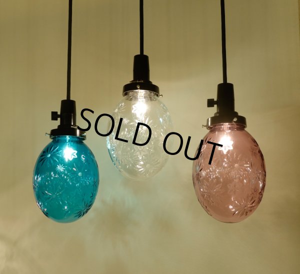 画像6: 限定品 菊花切子タマゴ型ペンダントライト グリーン (6)