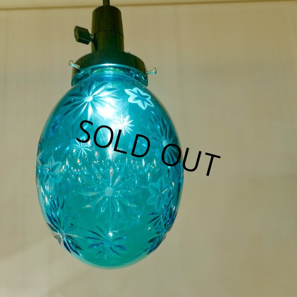 画像4: 限定品 菊花切子タマゴ型ペンダントライト グリーン (4)