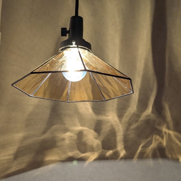 画像5: ステンドグラス ペンダントライト P5型8　アンバー (5)