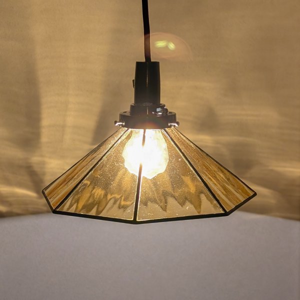 画像2: ステンドグラス ペンダントライト P5型8　アンバー (2)