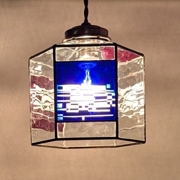 画像2: 【OUTLET】オリジナルステンドグラス ペンダントライト WAVE (2)