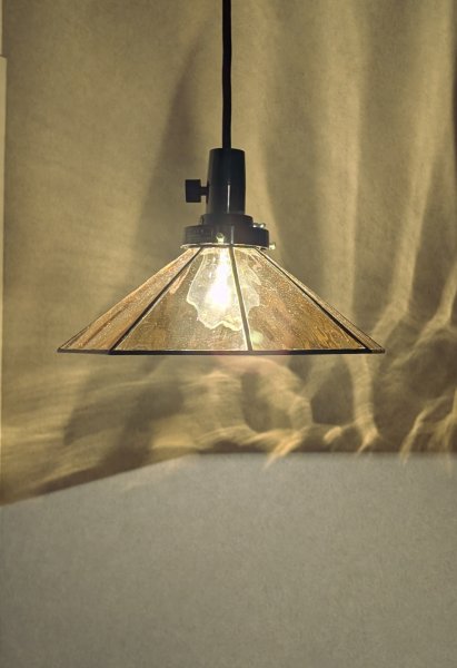 画像6: ステンドグラス ペンダントライト P5型8　アンバー (6)