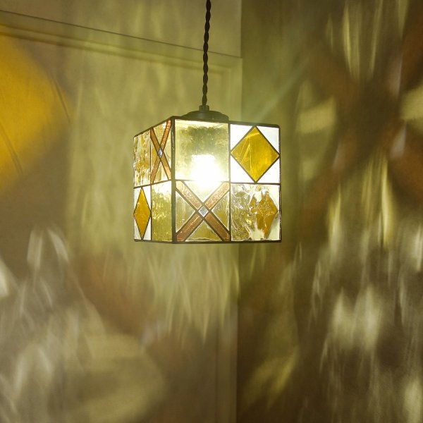 画像5: ステンドグラス ペンダントライト Cube Ethnic (5)