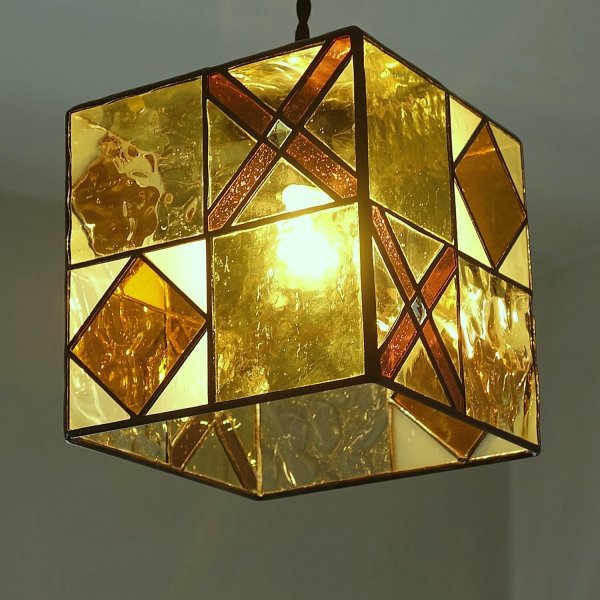 画像4: ステンドグラス ペンダントライト Cube Ethnic (4)