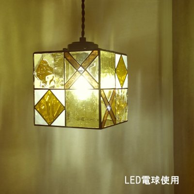 画像3: ステンドグラス　ペンダントライト　Cube Ethnic
