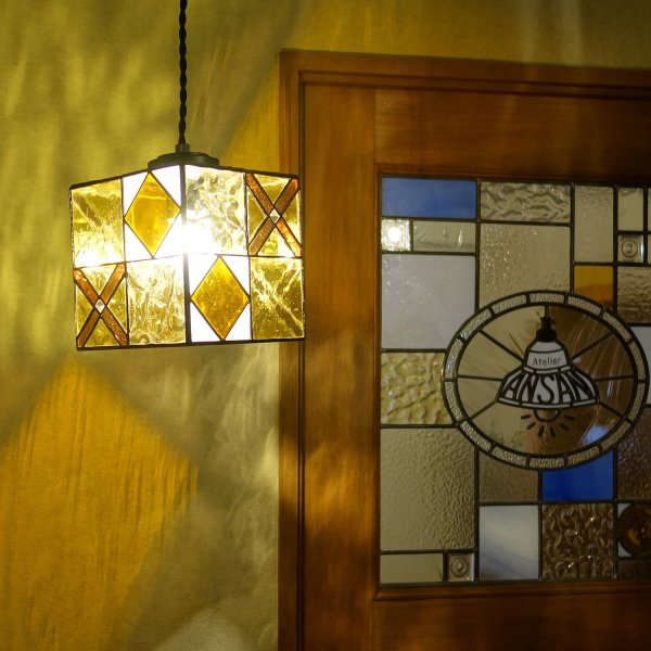 画像6: ステンドグラス ペンダントライト Cube Ethnic (6)