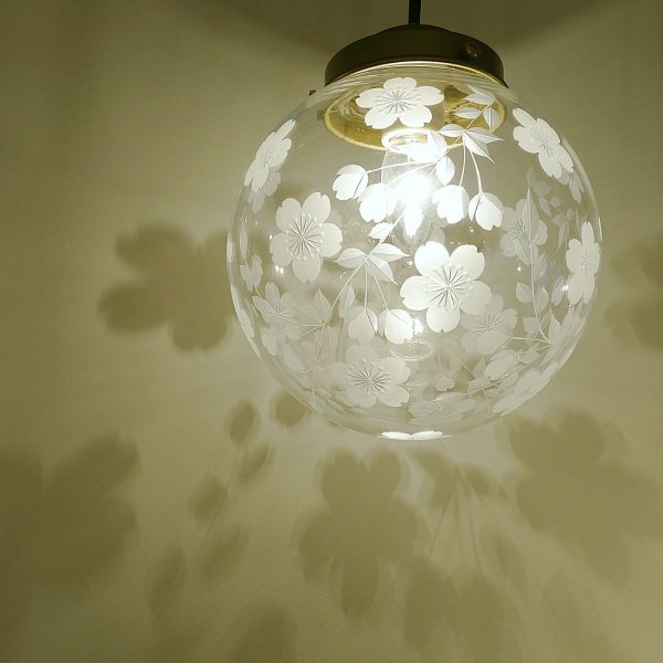 画像2: 限定品　桜切子ペンダントライト200 (2)