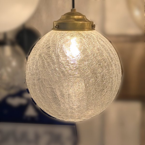画像2: 丸型ペンダントライト250　ヒビクリア (2)