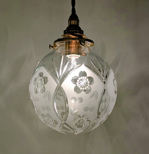 画像1: 限定品　桜切子138ペンダントライトF (1)