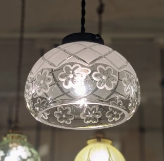 ガラスシェードライト レトロ シンプル 照明 切子入り ヒビ入り 色