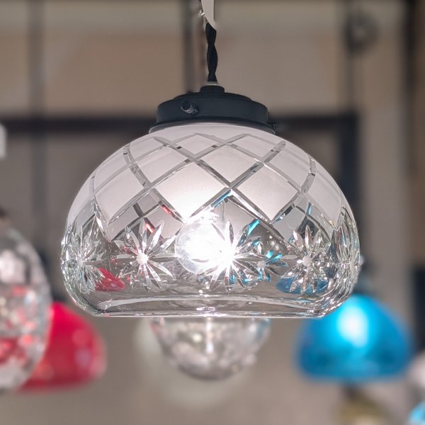 画像1: 限定品 矢来菊切子ボンボリ型ペンダントライト　 (1)