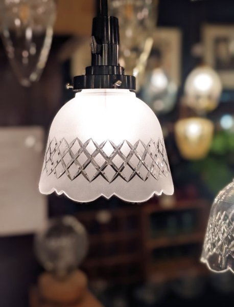 画像3: 限定品　矢来切子　Bellカットペンダントライト　フロスト (3)