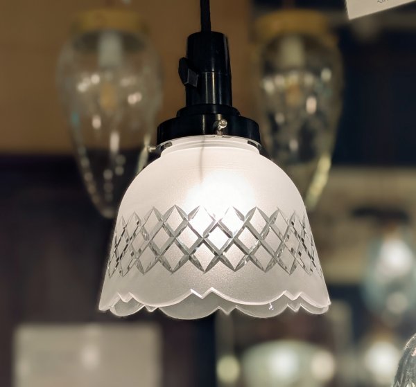 画像2: 限定品　矢来切子　Bellカットペンダントライト　フロスト (2)