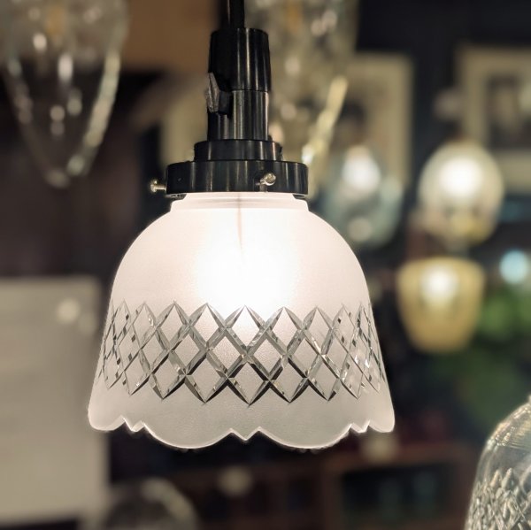 画像1: 限定品　矢来切子　Bellカットペンダントライト　フロスト (1)