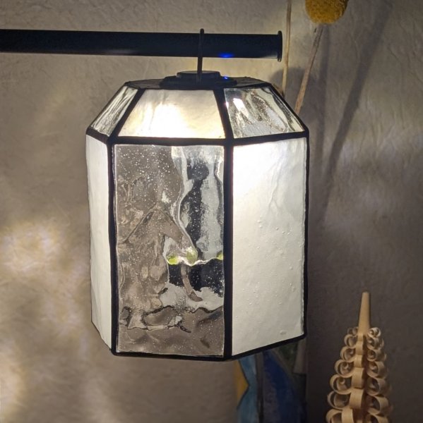 画像4: ステンドグラスランタンシェード bell モノトーン ゴールゼロ用 (4)