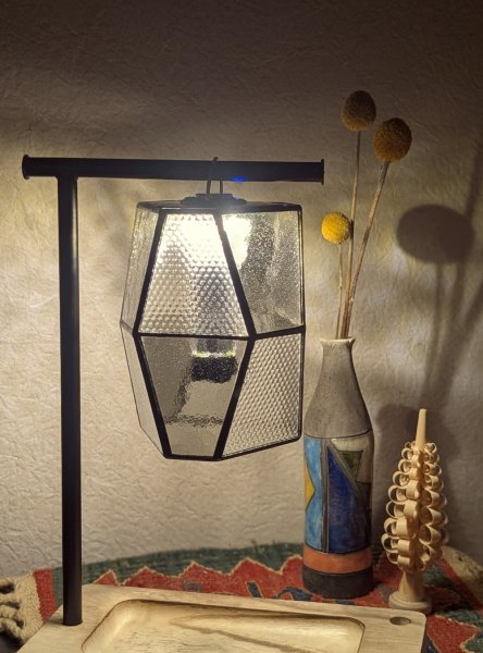 画像3: ステンドグラスランタンシェード  rock モノトーンA　ゴールゼロ用 (3)