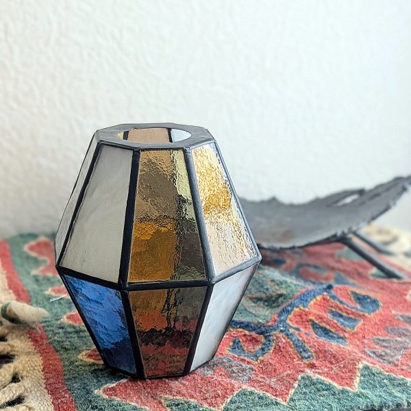 画像4: ステンドグラスランタンシェード  avocado C　ゴールゼロ用 (4)