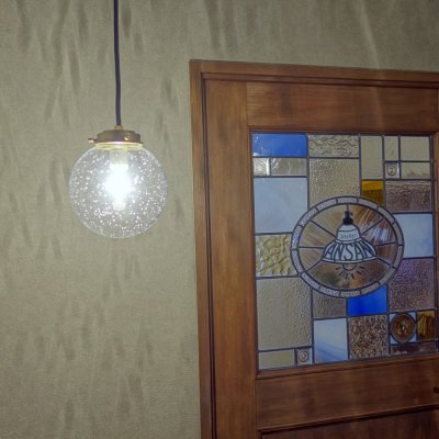 画像1: 丸型ペンダントライト138泡クリア