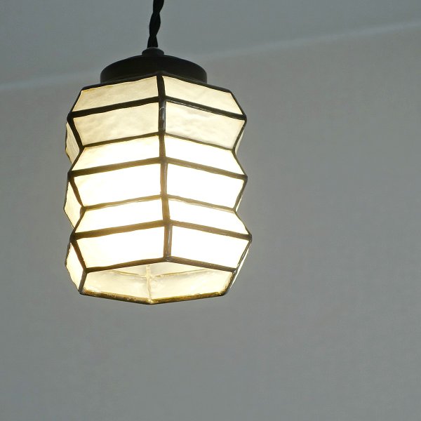 画像2: ステンドグラス ミニペンダントライト アコーディオン (2)
