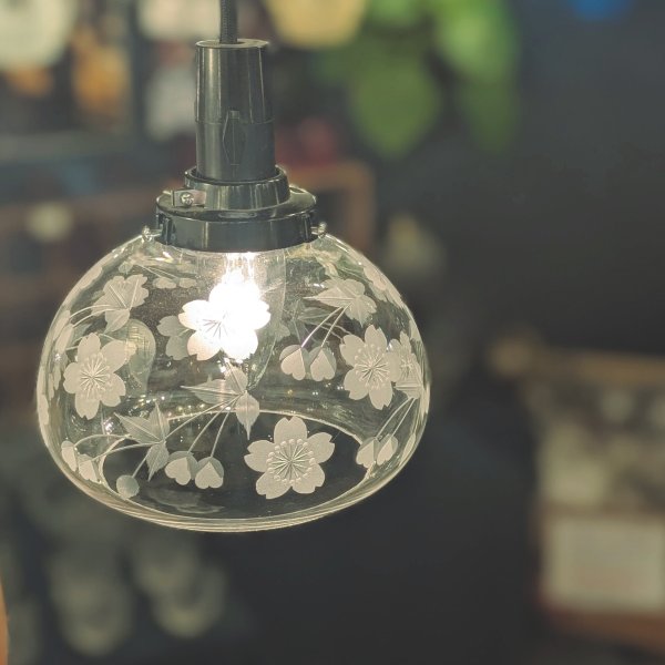 画像3: 桜切子ボンボリ型ペンダントライト　クリア (3)